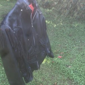Harley Davidson leather jacket with fringes size medium new without tags